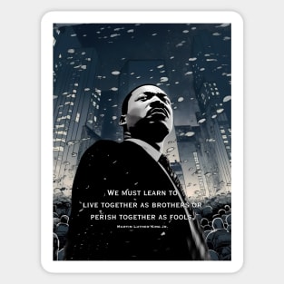 Dr. Martin Luther King Jr.: The Power of Unity on a Dark Background Sticker